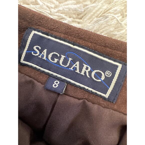 Vintage Saguaro Genuine Suede Skirt | Size 8 | Brown 90s  Skirt | EUC - Picture 3 of 5